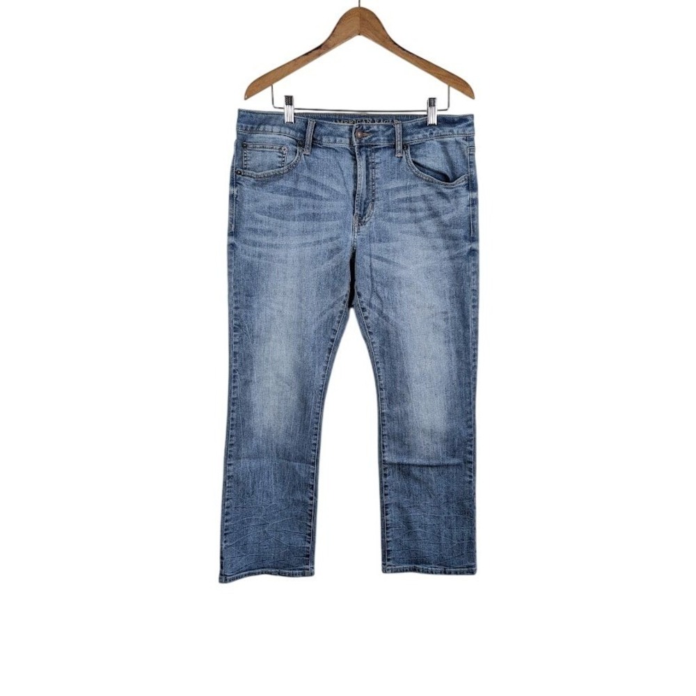 American Eagle Jeans Menss 34x28 Original Bootcut Extreme Airflex Denim Med Wash